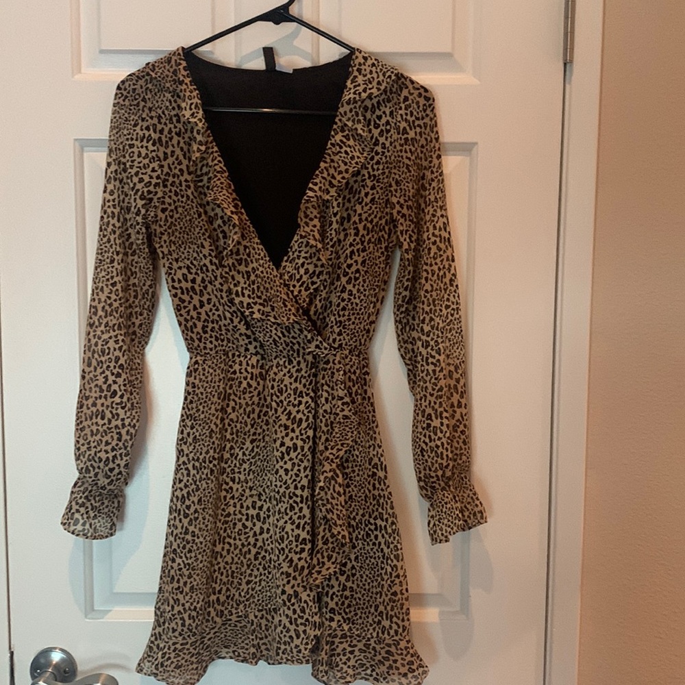 Woman’s leopard print dress